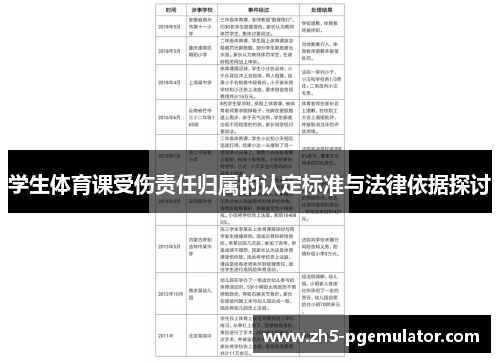 学生体育课受伤责任归属的认定标准与法律依据探讨